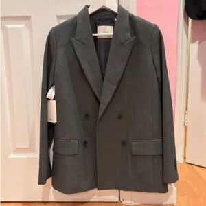 Wilfred Slate Gray Double-Breasted Blazer